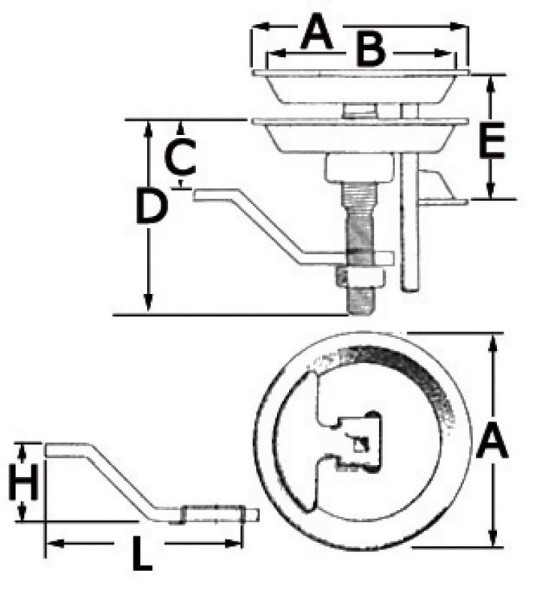 Bodenheber AISI316 hochglanzpoliert 90 mm - Zusatzbild 1