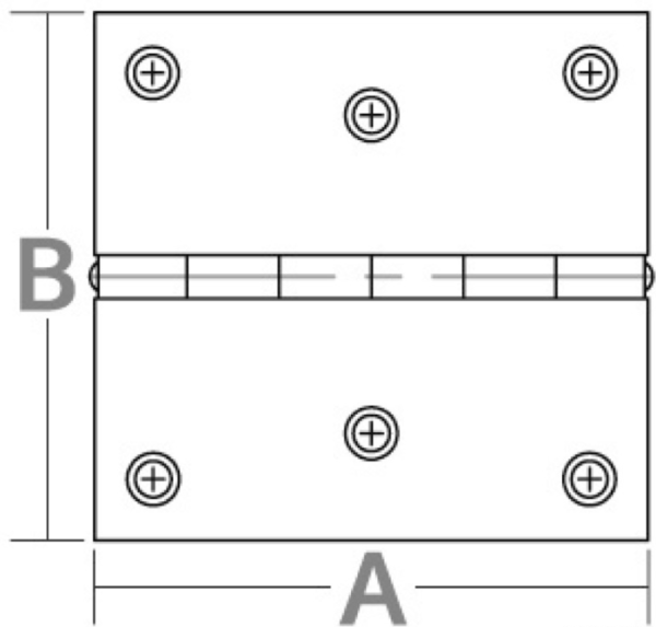 Rechteckiges Scharnier VA-Stahl, hochglan 75x40 mm
