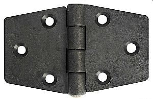 Scharnier verstärktes Nylon, schwarz 98x65 mm