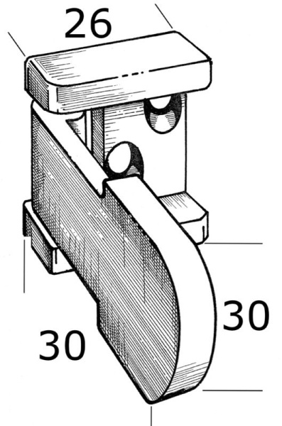 Scharnier AISI316, hochglanzpoliert 54x30 mm
