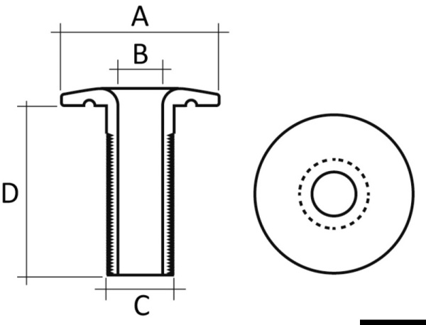 ROPEYE ROTDP18 Ø 18 mm eloxiertes Aluminium - Zusatzbild 1