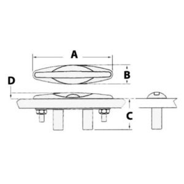 Klampe, abwendbar AISI316 hochglanz. 164/150 mm