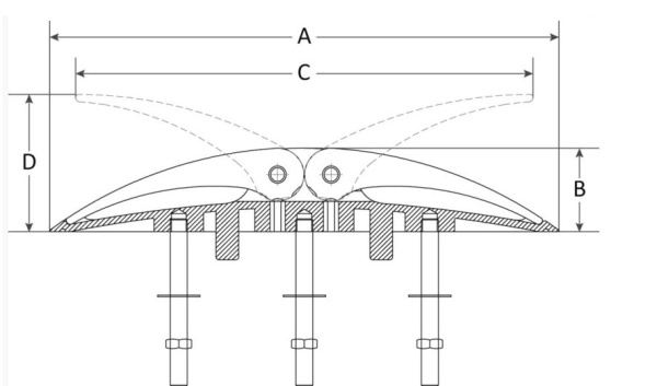 WING Poller, abwendbar AISI316 360x55 mm