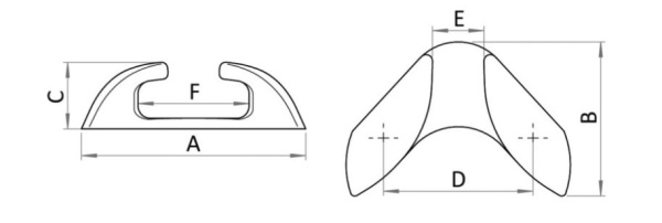 Capri VA-Stahl Buglippklampe 105 mm