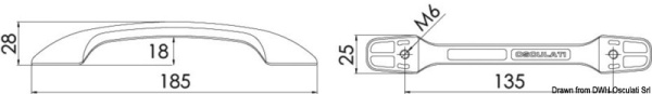 Aerodynamischer Griff AISI316 hochglanzpoliert