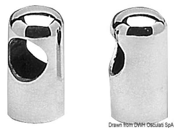 Handlaufmittelstück aus VA-Stahl 22 mm