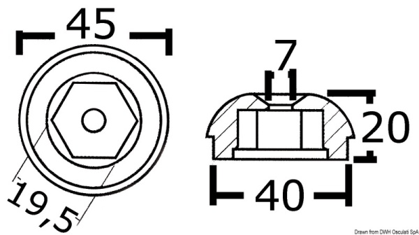 Aluminium-Ersatzanode orig. Artikelnr. 71190A - Zusatzbild 2