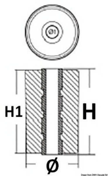 Magnesium-Auspuffanode f.Volvo DPH/DPR Ø 38 mm - Zusatzbild 1