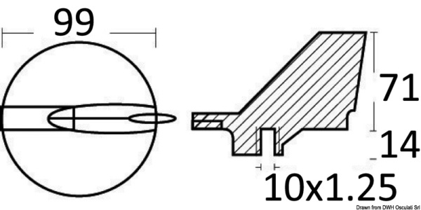 Richtungsanode aus Magnesium f. Yamaha 225/300 PS - Zusatzbild 1