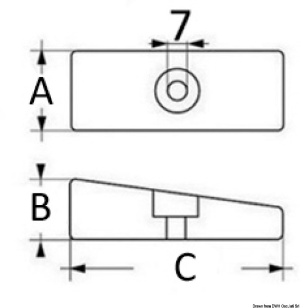 Plattenanode aus Magnesium 75/225 PS 36 x 71 mm - Zusatzbild 1