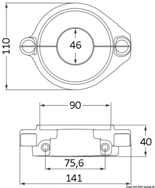 Kragenanode aus Magnesium Volvo Ø 107 mm für Sail drive - Zusatzbild 1