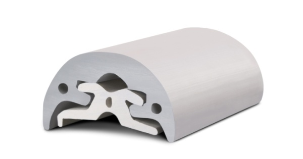 Nur Radial Fender-Profil aus PVC, grau 32 mm