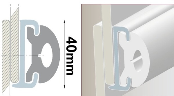 PVC-Profilleiste, weiß 40 mm Stück von 4m - Zusatzbild 1