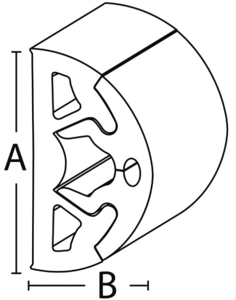 BINO Profilleiste Endstück, schwarz 40 mm