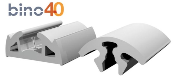 BINO Profilleiste, grau 40 mm 12m