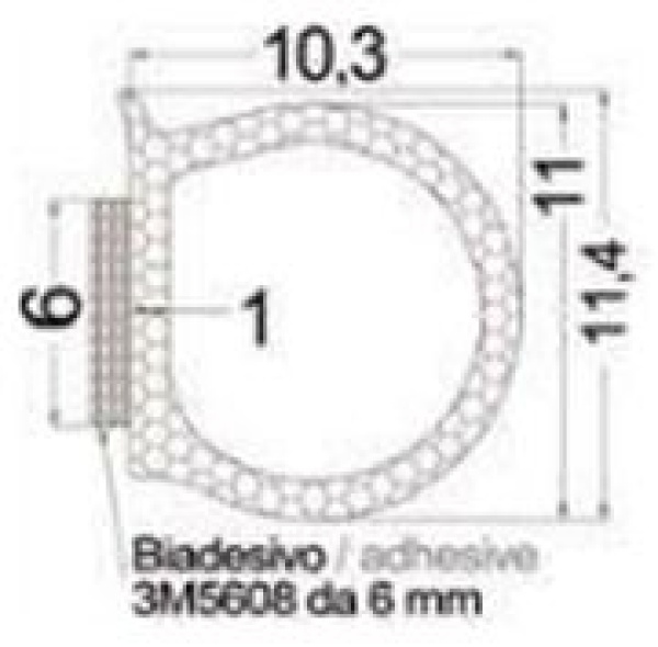Selbsthaftende Profilleiste aus EPDM, schwarz