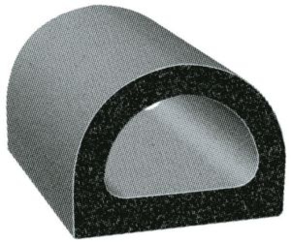 Selbsthaftende EPDM-Profil, schwarz 17,5x16,9 mm