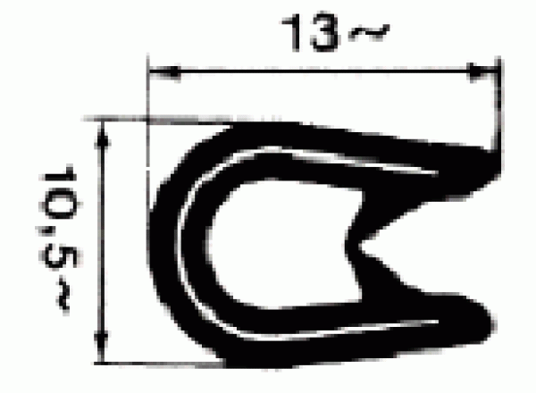 PVC-Profil, halbflexibel gebunden schwarz 1,5x4 mm