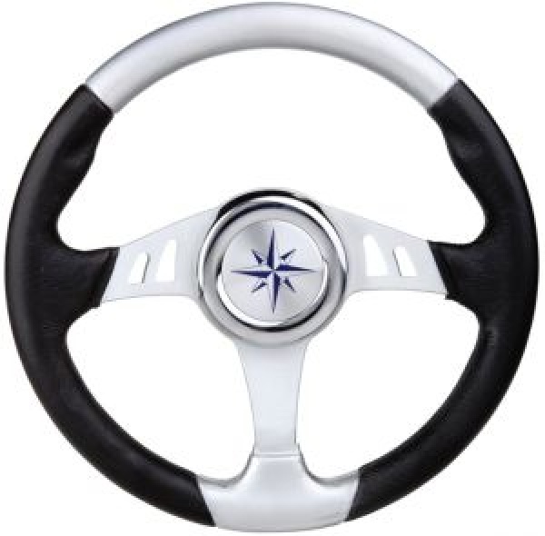 Steuerrad, schwarz/silber 350 mm