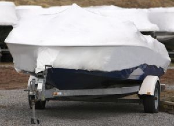 Schrumpfbare Bootsabdeckung, zickzackgefaltet 6 m
