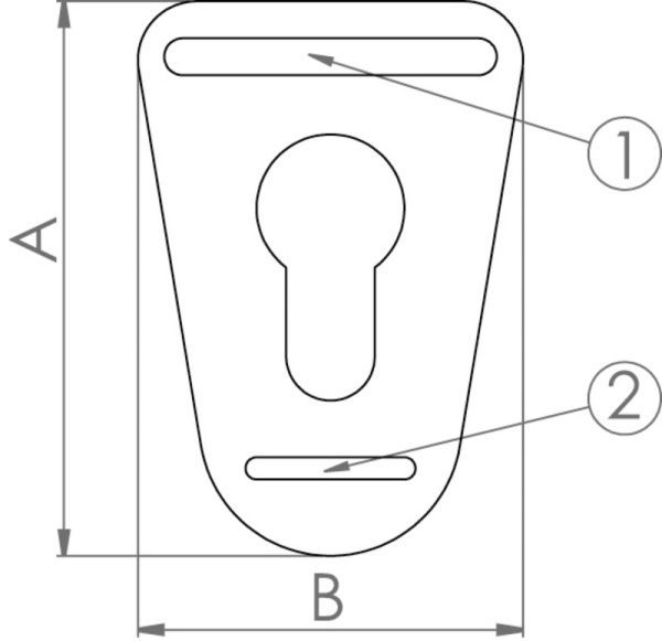 Befestigungsschnalle für Mickey-System 74 x 50 mm