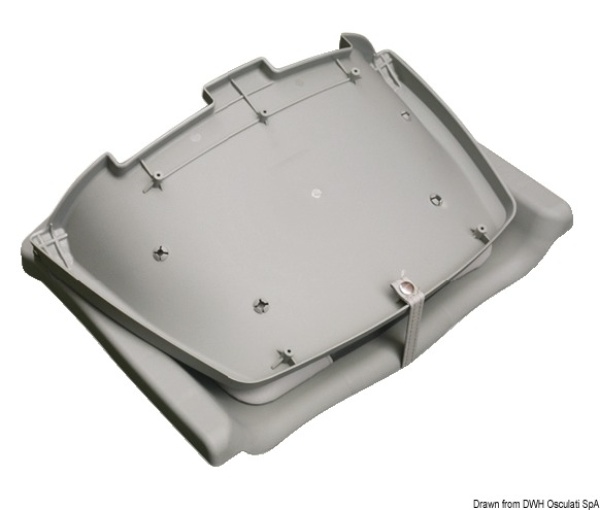 Sitz aus Polyethylen, grau m.Klapplehne 543x466mm - Zusatzbild 1