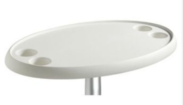Verbundmaterial-Tisch, oval weiß 762x457 mm