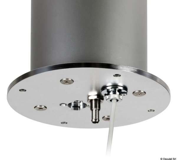 3-stufiges rundes Tischbein (378–778 mm), 12 V, silber