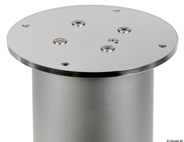 3-stufiges rundes Tischbein (378–778 mm), 12 V, silber