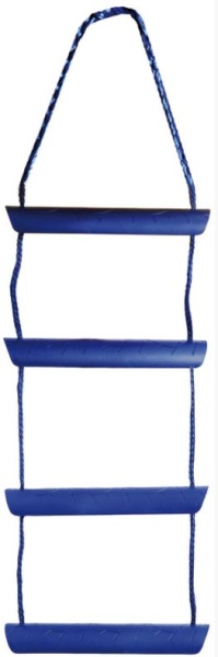 Nylonseil-Strickleiter blau 10 Polycarbonat-Stufen
