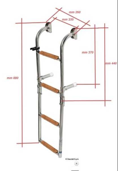 Badeleiter AISI 316/Iroko, 4 Stufen, 850x247 mm - Zusatzbild 1