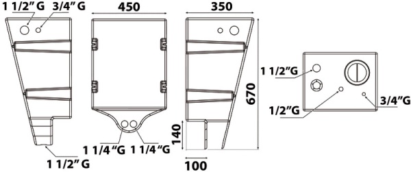 Schmutzwassertank Wandmontage 60 l