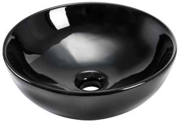 Rundbecken aus Keramik, schwarz 365 mm