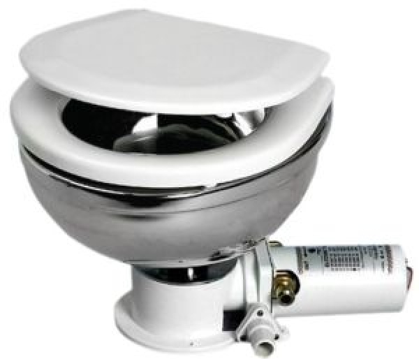 WC elektrisch12V Edelstahl/Holz 15A