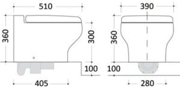 TECMA elektr. Toilette Silence Plus 2G Short 12 V / Touch Schaltbrett E5022651