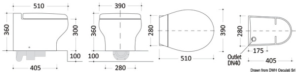 TECMA elektr. Toilette Silence Plus 2G Short 24 V / All in one Schaltbrett E5022650 - Zusatzbild 1