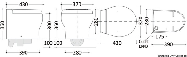 TECMA elektrische Toilette Elegance 2G Short 24V / All in one Schaltbrett E5022650 - Zusatzbild 1