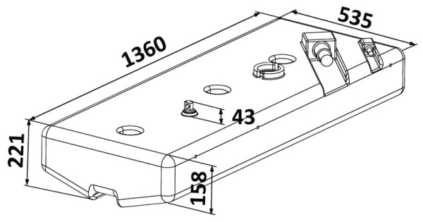 Benzintank aus netzverstärktem Polyethylen 116 Liter - Zusatzbild 1