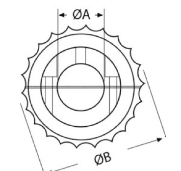 VA-Stahl Leinenschneider Welle Ø50mm aussen Ø120mm - Zusatzbild 1
