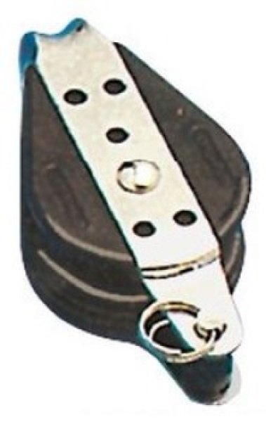 Einfachblock auf Kugellagern 6x22mm, mit Bügel & Unterbügel
