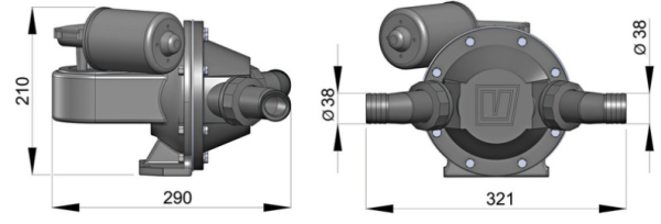 Vetus Fäkalienpumpe 24 V ca. 23 Liter minute