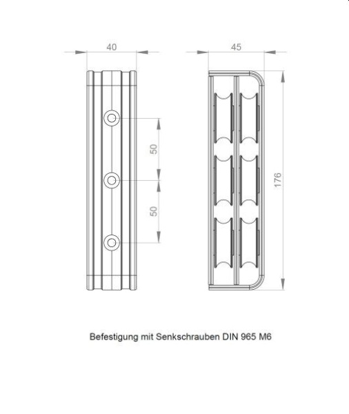 UMLENKBL.DREIF.DOPPELT ALU-ROLLE SCHWARZ