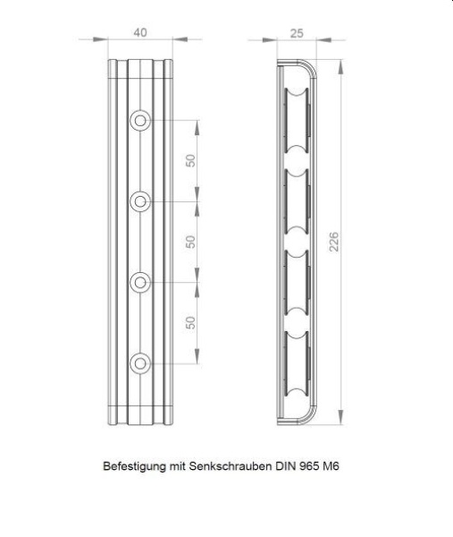 UMLENKBL.-VIERF. ALU-ROLLEN SILBER