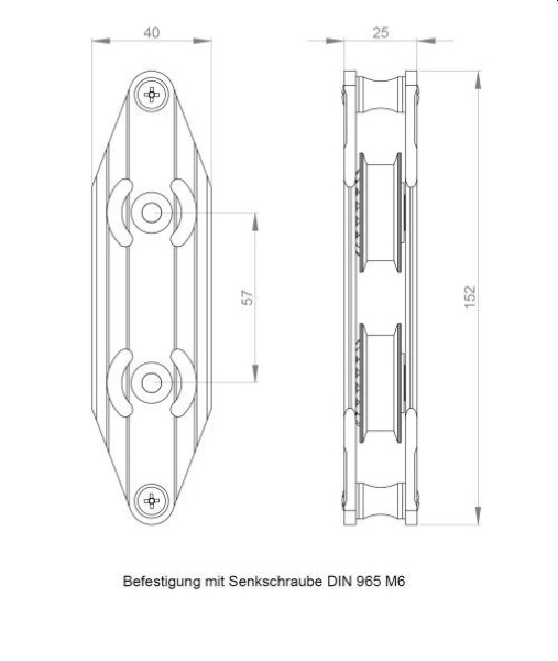DECKSUMLENKER 2 FACH SILBER