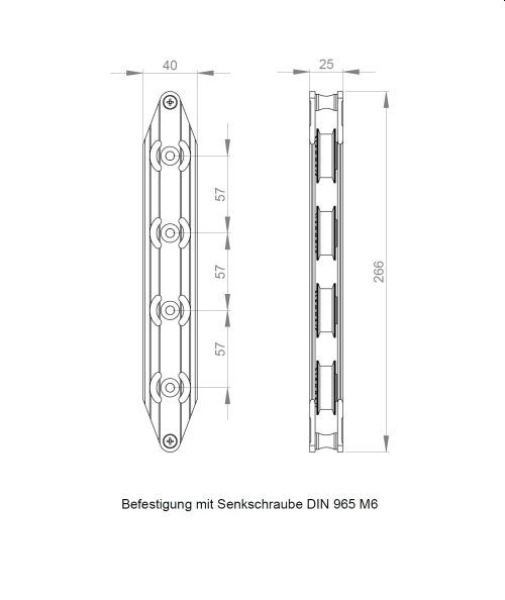 DECKSUMLENKER 4 FACH SILBER