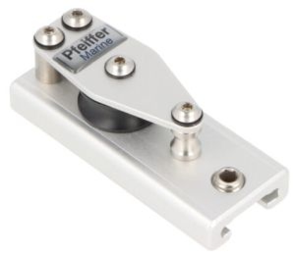 Endstück mit Umlenkrolle für Schiene: 20x3mm, silberfarben