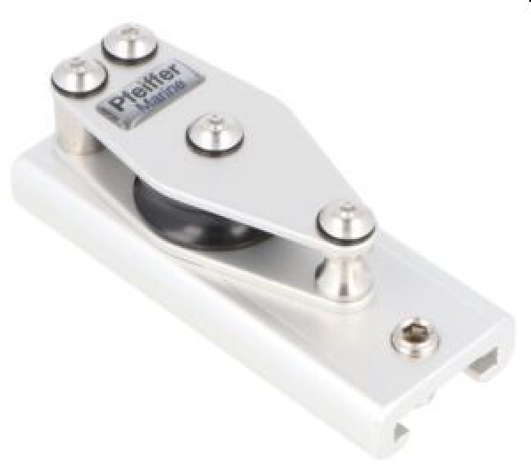 Endstück mit Umlenkrolle für Schiene: 25x4mm, silberfarben