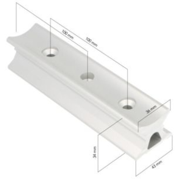 Schiene mit 2 Laufflächen 1850g/m
