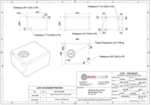 Faekalientank-Set 3 47 Liter