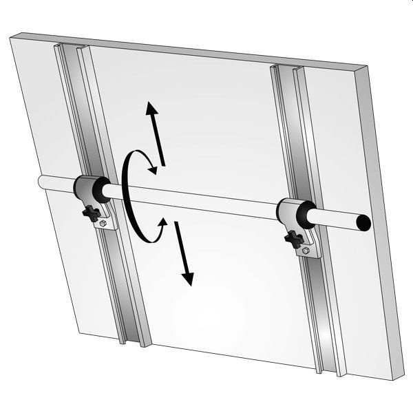 NOA Befestigungsprofile 10606 für Solarpanelhalter L=650mm mit NOA-Befestigung für Rohr D=25mm 2 Stück - Zusatzbild 2